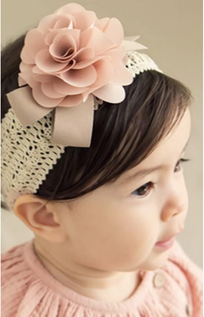 สายคาดผมดอกไม้สีส้มนู้ด สายลูกไม้ครีม สายคาดผมดอกไม้สีส้มนู้ด สายลูกไม้ครีม