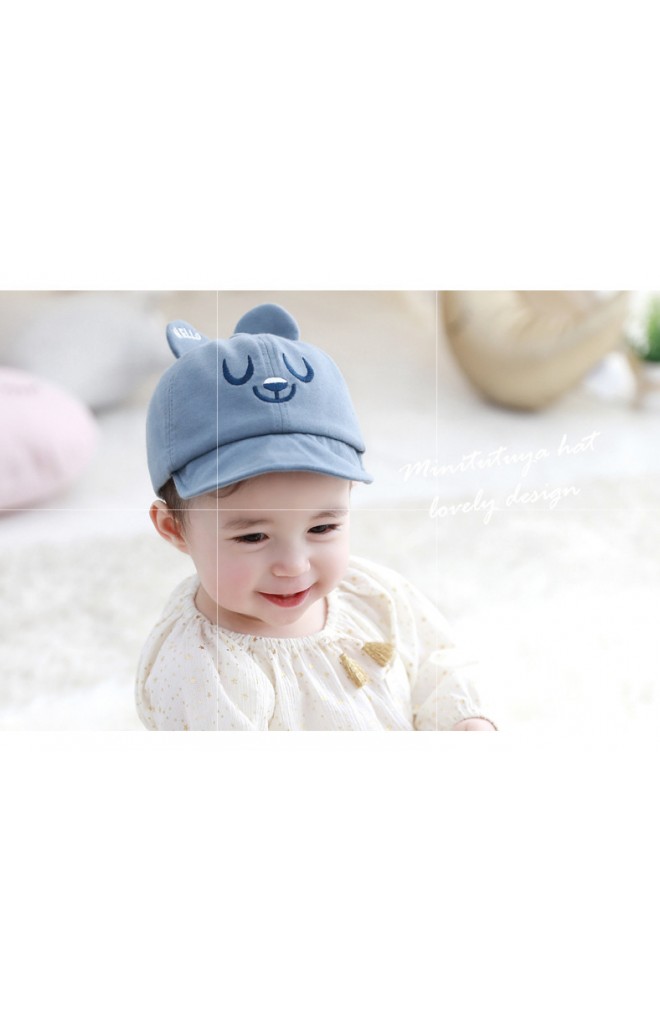 หมวกแก๊ปเด็กปักหน้าหมี หูปัก HELLO จาก TUTUYA