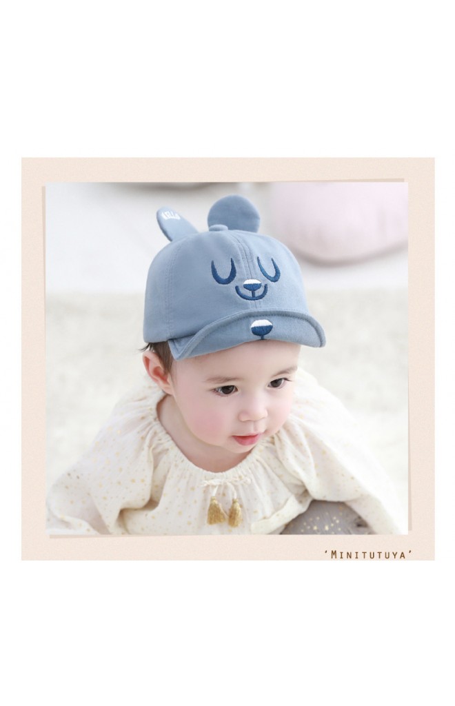 หมวกแก๊ปเด็กปักหน้าหมี หูปัก HELLO จาก TUTUYA