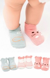 ถุงเท้าเด็กลายน่ารักๆ แพ็ค 3 คู่ สีสวย มีกันลื่น
