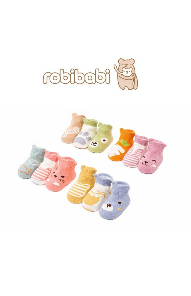 ถุงเท้าเด็กลายน่ารักๆ แพ็ค 3 คู่ สีสวย มีกันลื่น