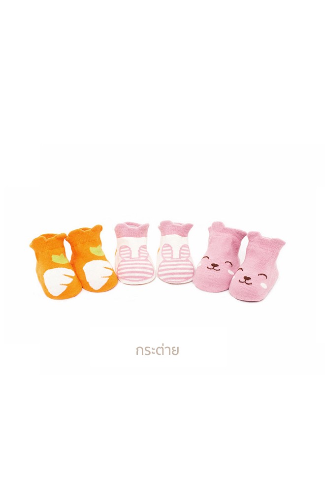 ถุงเท้าเด็กลายน่ารักๆ แพ็ค 3 คู่ สีสวย มีกันลื่น