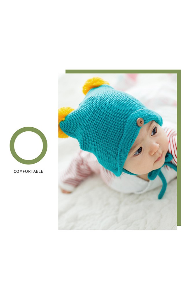 หมวกไหมพรมแต่งปอมปอมน่ารัก จาก kocotree