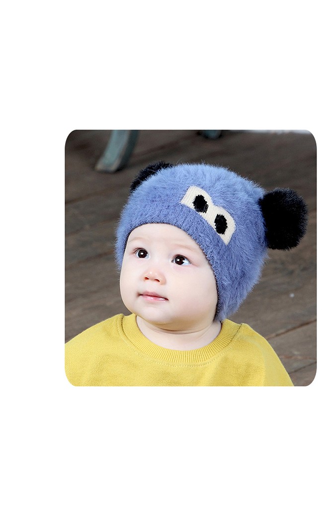 หมวกมิกกี้ไหมพรมกำมะหยี่นุ่ม