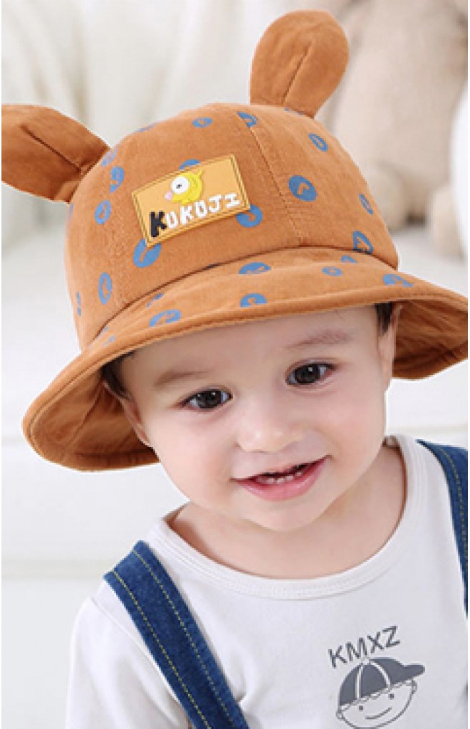 หมวก Bucket ผ้าลูกฟูกสกรีนอักษร K J แต่งหูจาก KUKUJI หมวก Bucket ผ้าลูกฟูกสกรีนอักษร K J แต่งหูจาก KUKUJI