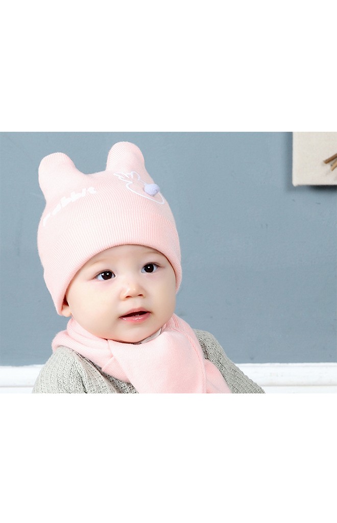 เซ็ตหมวกไหมพรมพร้อมผ้าพันคอ rabbit