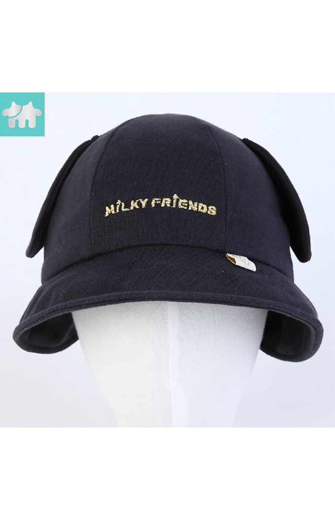 หมวกปีกรอบแต่งหู ปัก MiLKY FRiENDS