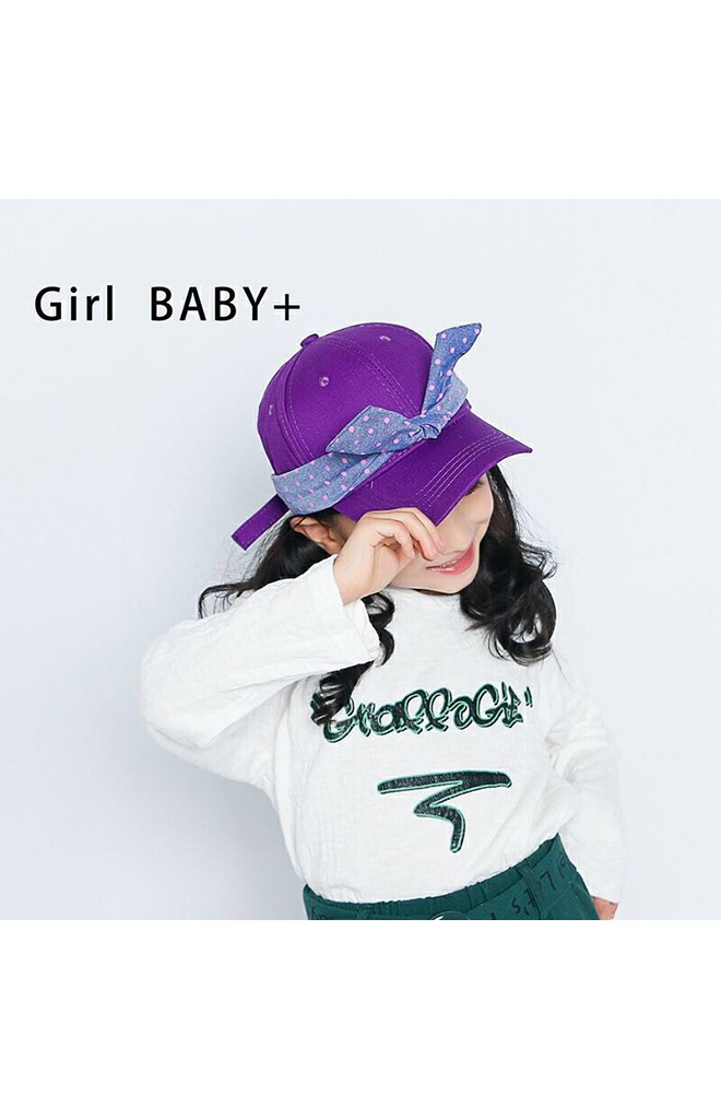 หมวกแก๊ปสาวน้อยพร้อมผ้าคาดโบว์กระต่าย