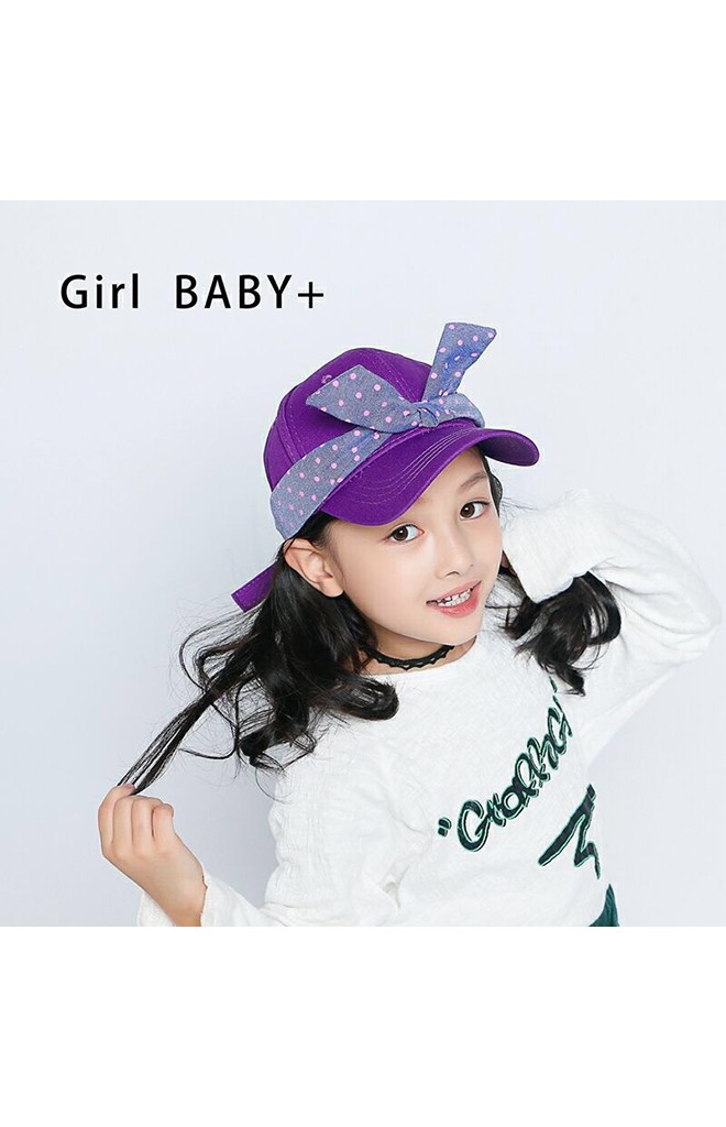หมวกแก๊ปสาวน้อยพร้อมผ้าคาดโบว์กระต่าย