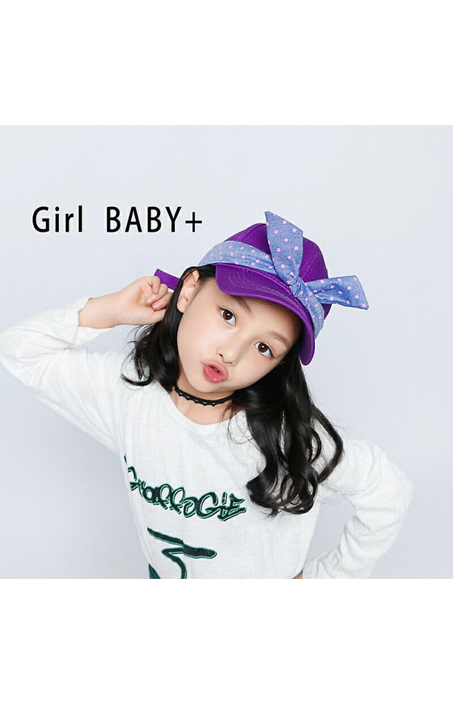 หมวกแก๊ปสาวน้อยพร้อมผ้าคาดโบว์กระต่าย
