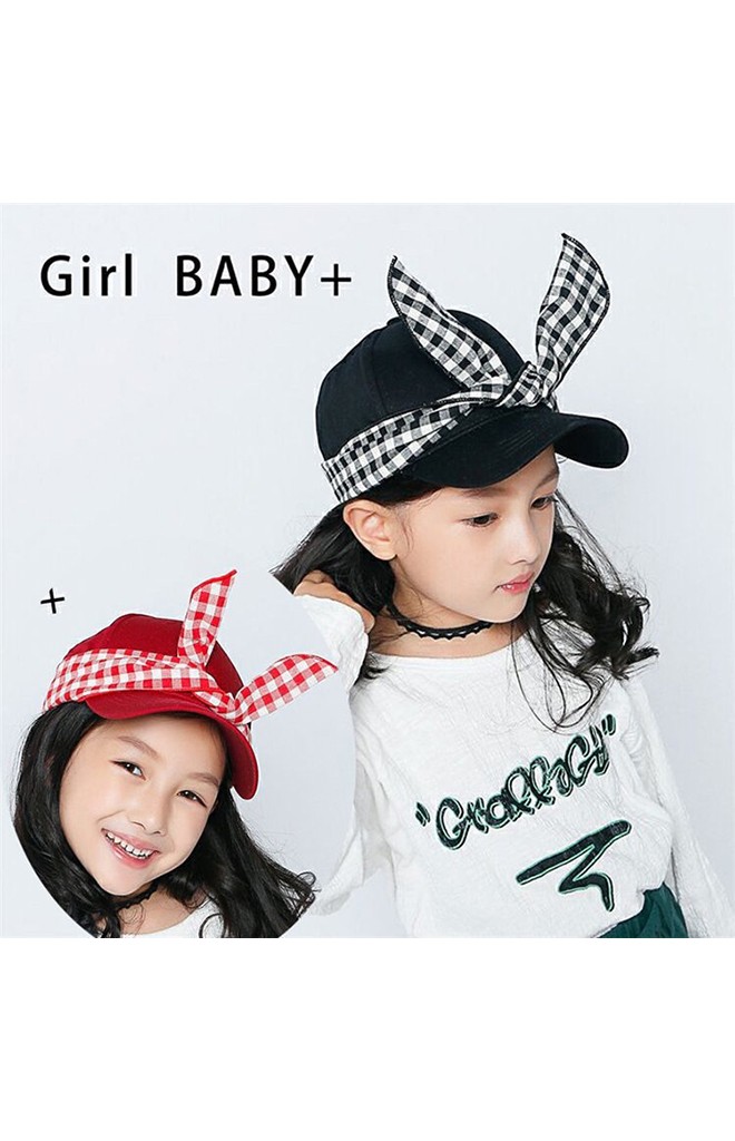 หมวกแก๊ปสาวน้อยพร้อมผ้าคาดโบว์กระต่าย