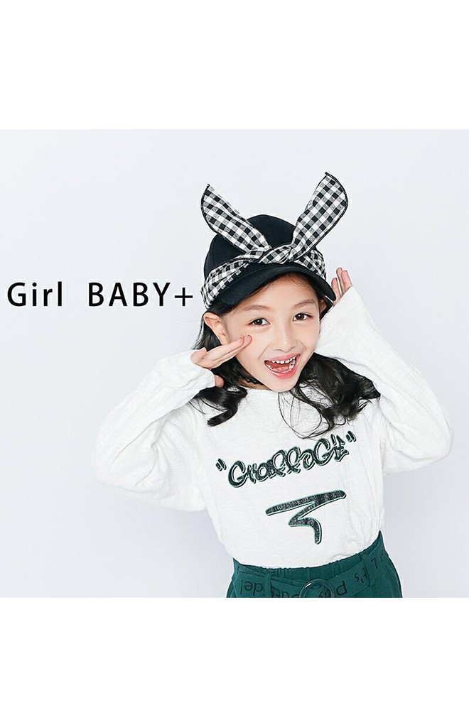 หมวกแก๊ปสาวน้อยพร้อมผ้าคาดโบว์กระต่าย
