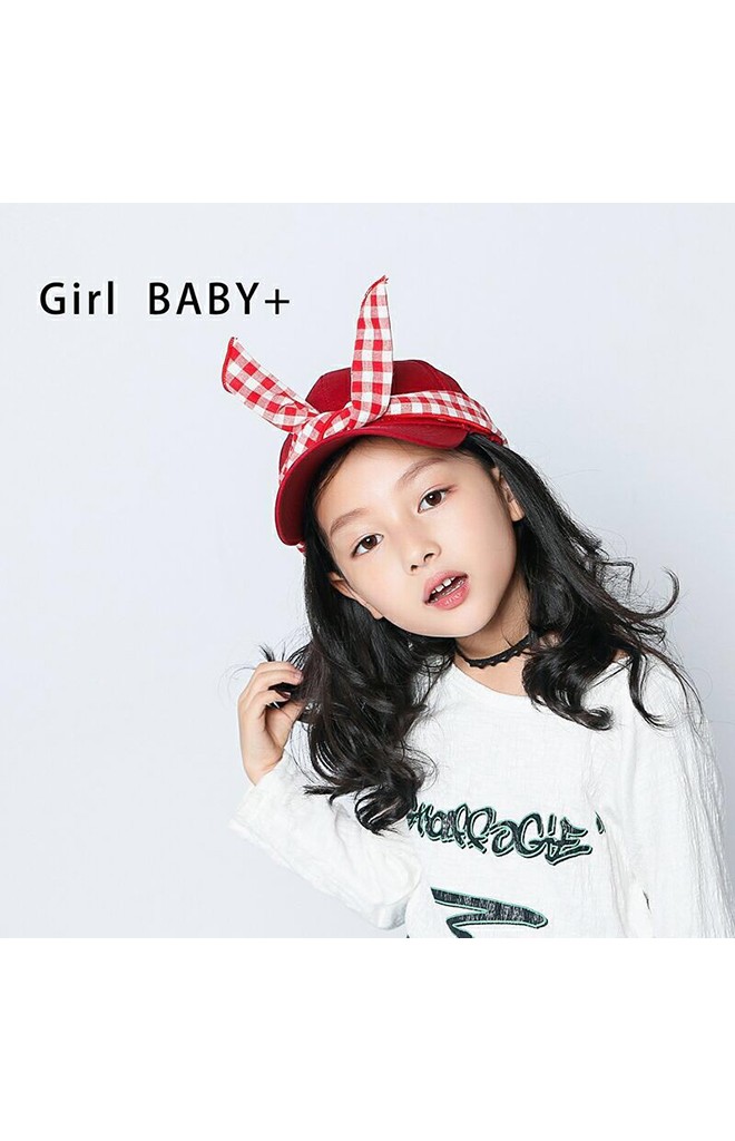 หมวกแก๊ปสาวน้อยพร้อมผ้าคาดโบว์กระต่าย