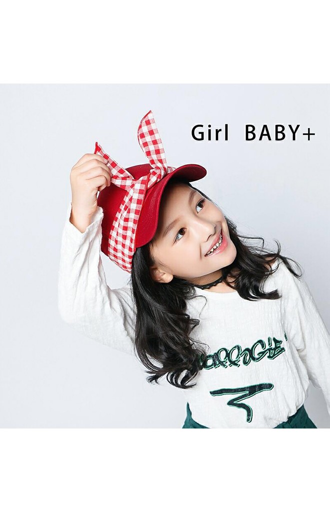 หมวกแก๊ปสาวน้อยพร้อมผ้าคาดโบว์กระต่าย