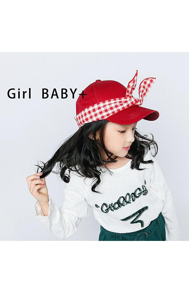 หมวกแก๊ปสาวน้อยพร้อมผ้าคาดโบว์กระต่าย