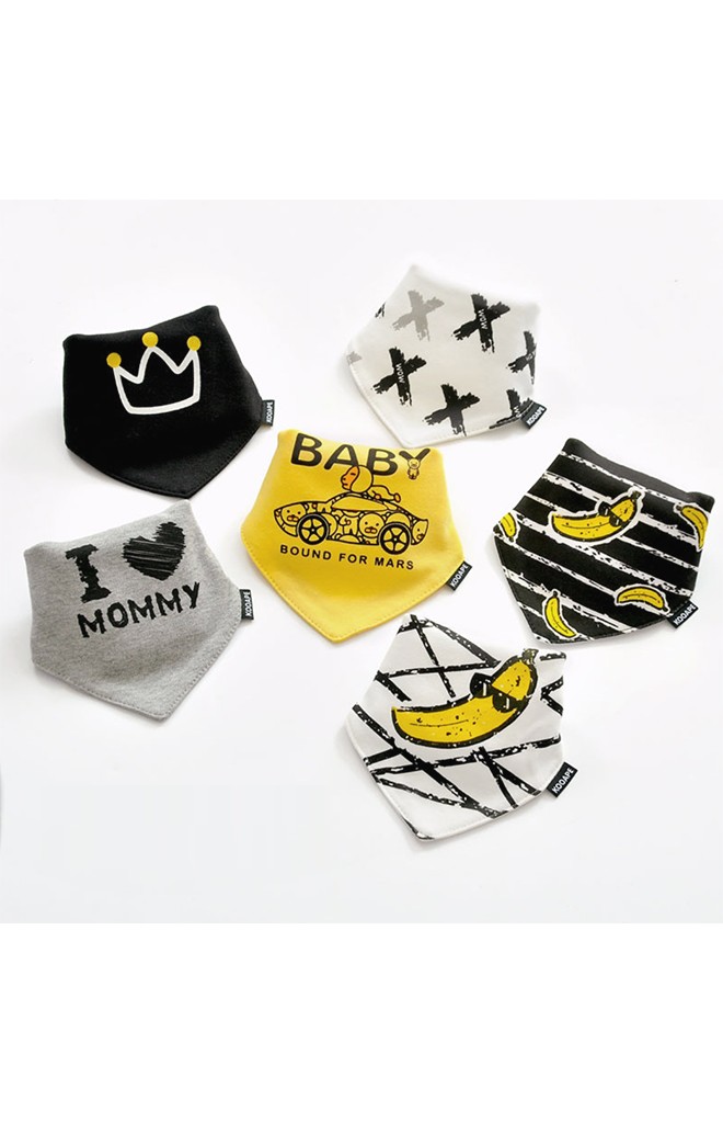 ผ้ากันเปื้อนสามเหลี่ยมเซ็ต 2 ชิ้น ลาย I LOVE DADDY & MOMMY