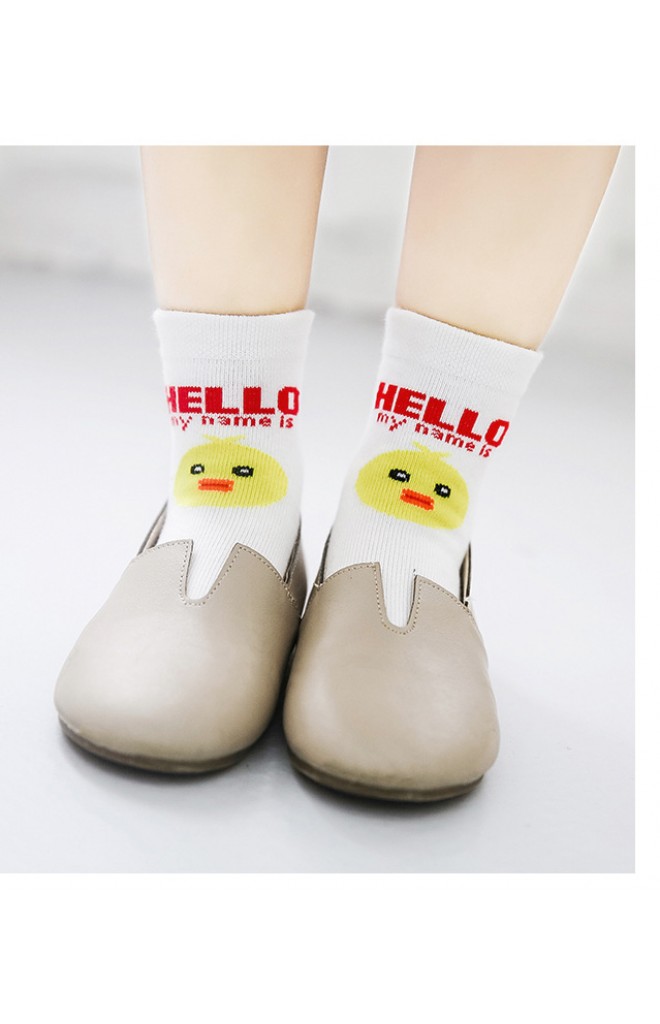 ถุงเท้าเด็กหน้าสัตว์น้อย HELLO my name is