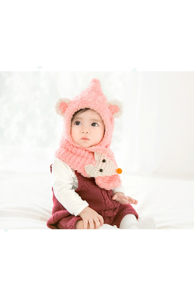 เซ็ตหมวกหูแหลมแต่งหูมาพร้อมผ้าพันคอหน้าจิ้งจอก GZMM