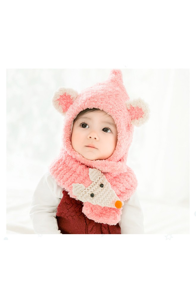 เซ็ตหมวกหูแหลมแต่งหูมาพร้อมผ้าพันคอหน้าจิ้งจอก GZMM