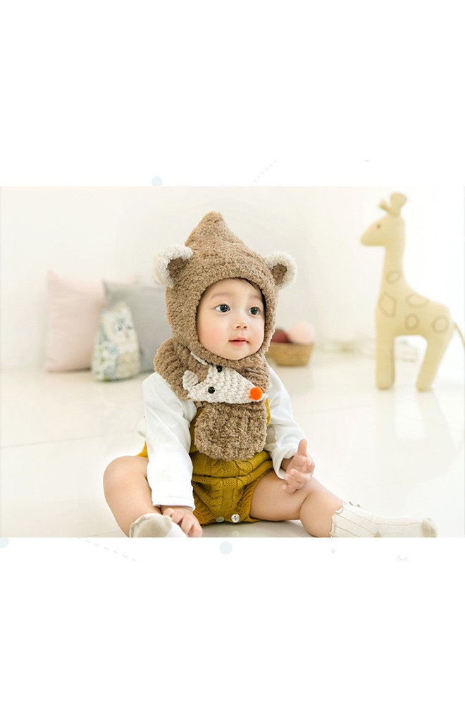 เซ็ตหมวกหูแหลมแต่งหูมาพร้อมผ้าพันคอหน้าจิ้งจอก GZMM
