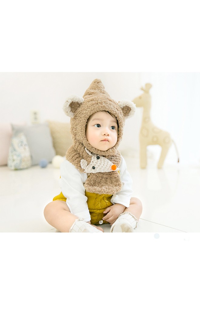 เซ็ตหมวกหูแหลมแต่งหูมาพร้อมผ้าพันคอหน้าจิ้งจอก GZMM