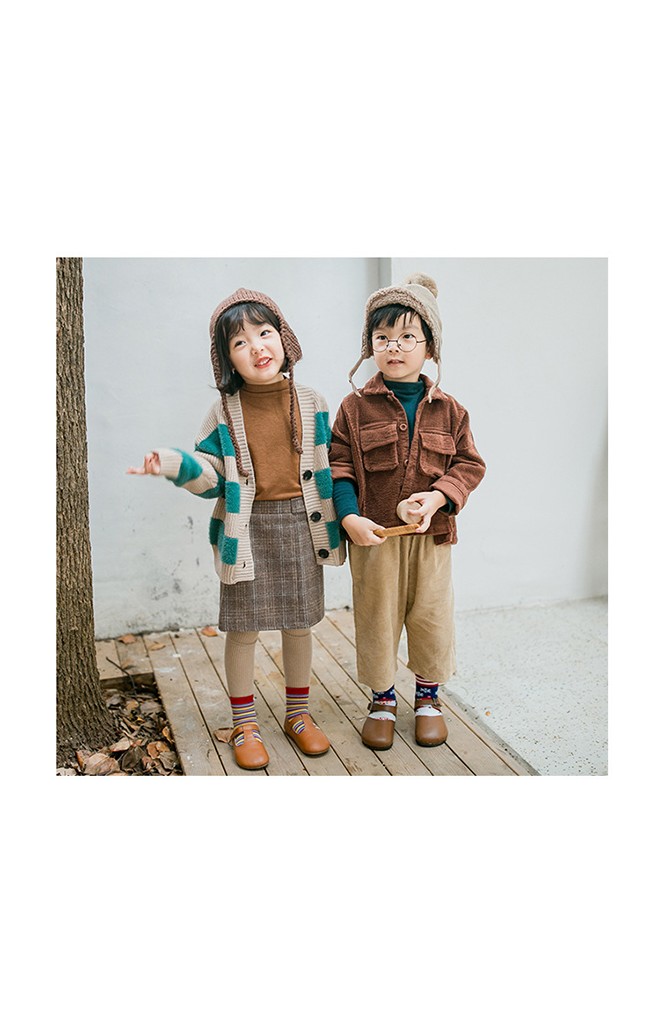 ถุงเท้าเด็กเซ็ตปีใหม่(C030) แบบหนาแพ็ค 3 คู่ สีน้ำเงิน เทา และ ลายขวาง