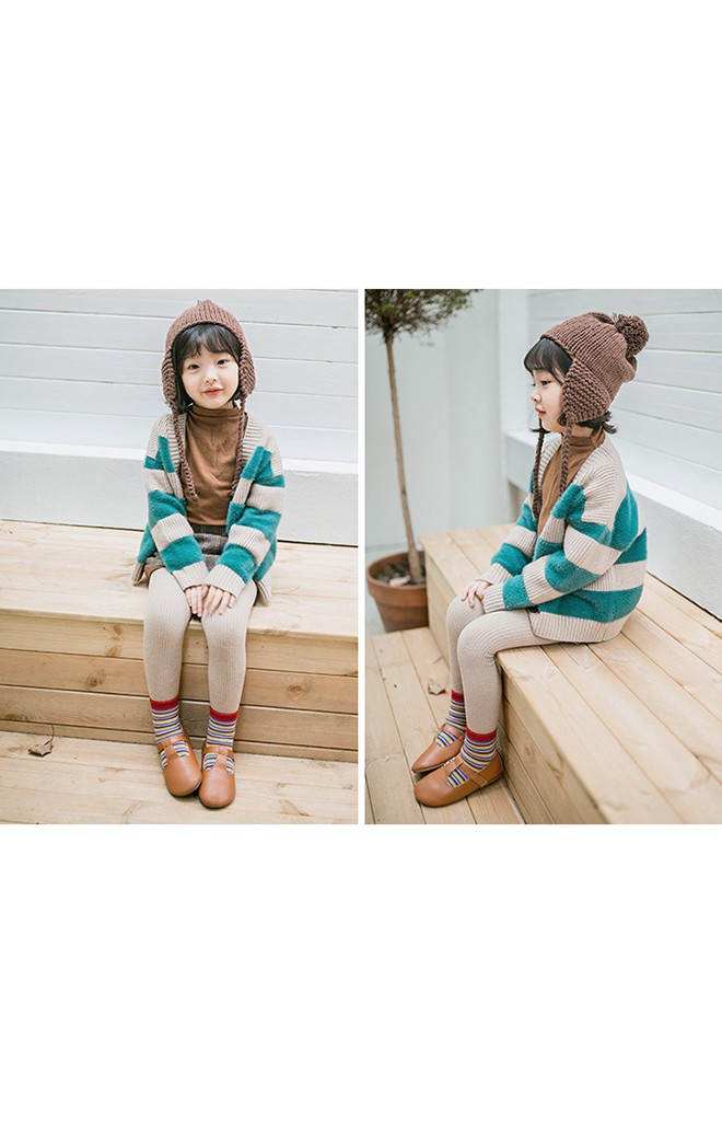 ถุงเท้าเด็กเซ็ตปีใหม่(C030) แบบหนาแพ็ค 3 คู่ สีน้ำเงิน เทา และ ลายขวาง