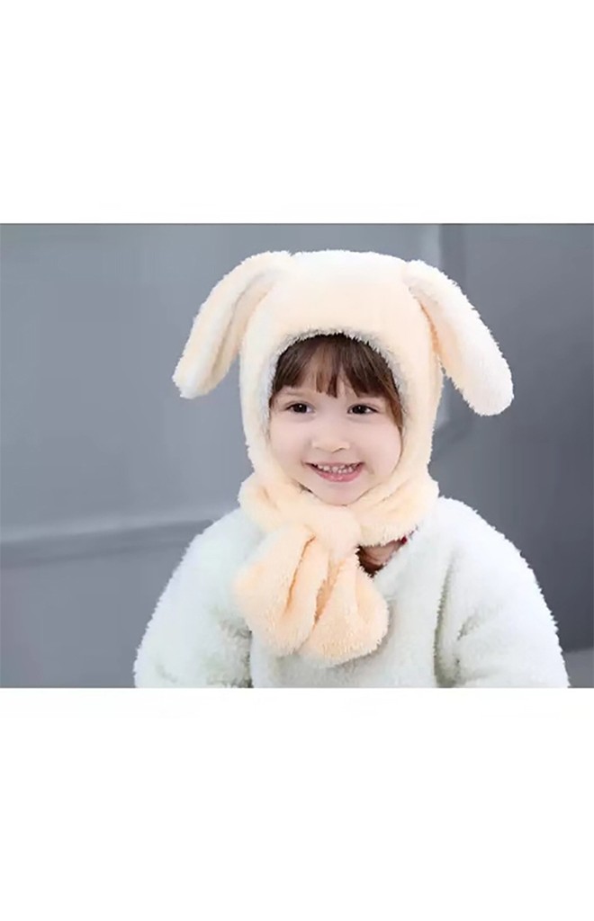 หมวกกระต่ายหูยาวพร้อมผ้าพันคอในตัว
