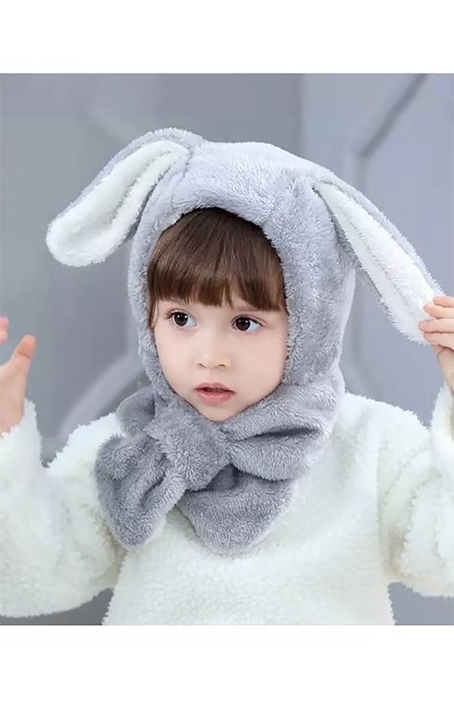 หมวกกระต่ายหูยาวพร้อมผ้าพันคอในตัว