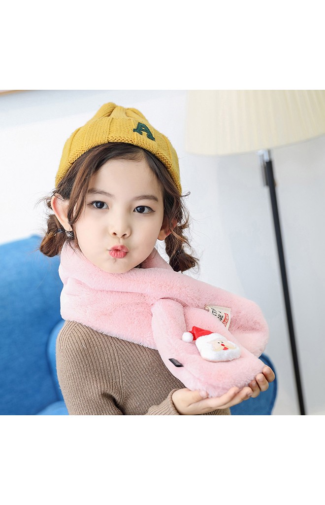 ผ้าพันคอผ้าขนสัตว์แต่งซานตาคลอสและกวาง