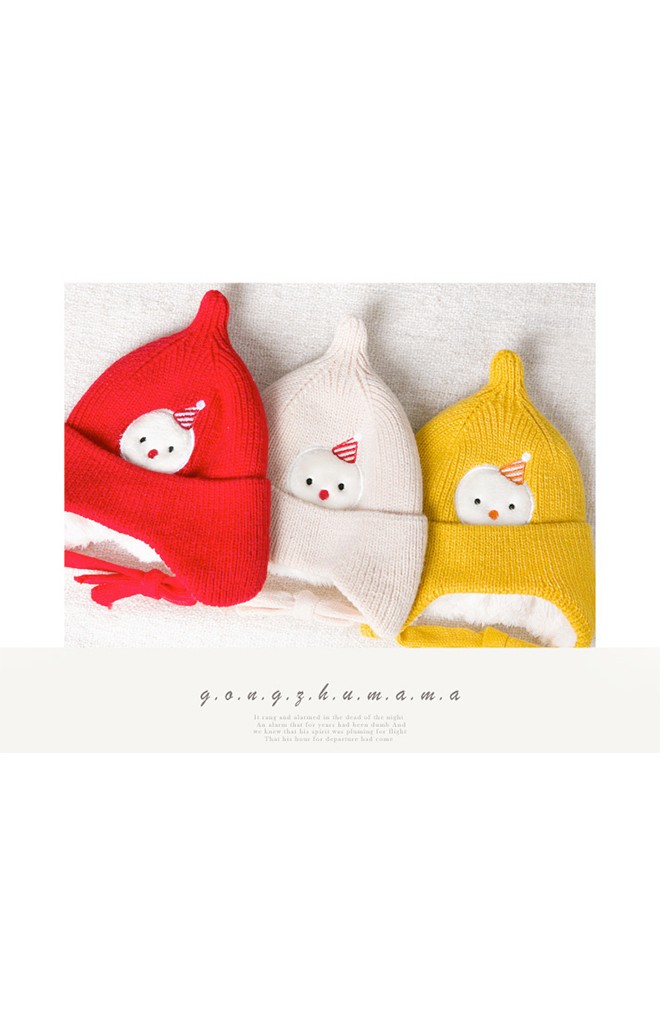 หมวกไหมพรมยอดแหลมแต่ง Snowman จาก GZMM