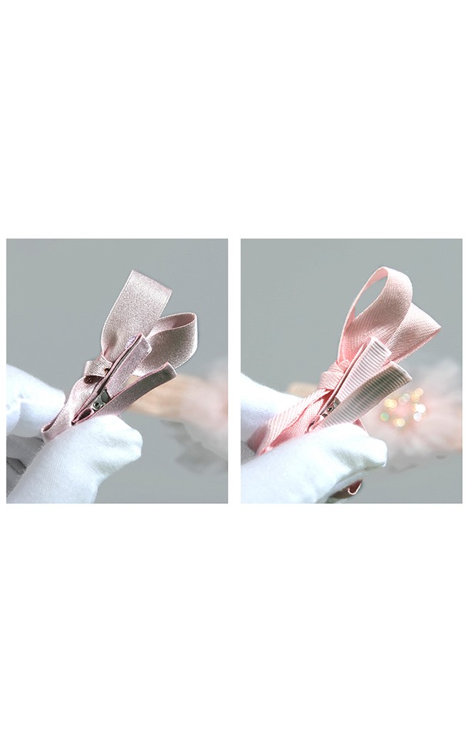 เซ็ตรับขวัญเซ็ต 4 ชิ้น โทนสีชมพูนู้ด-โอลโรส ถุงเท้าและผ้าคาดผมผ้าโปร่งแต่งดาวเงิน กิ๊บโบว์