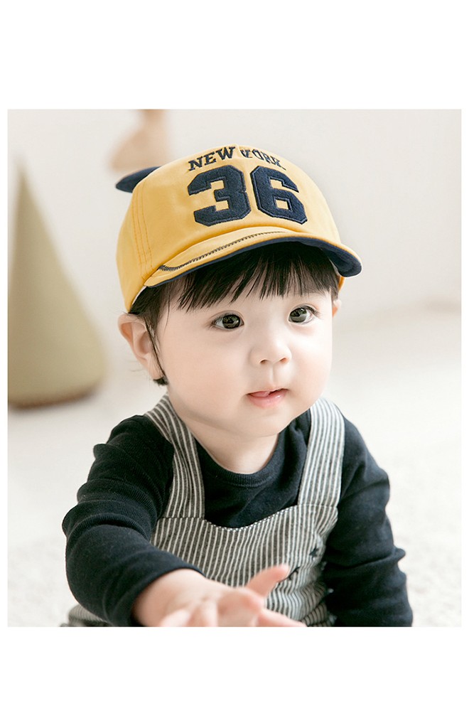หมวกแก๊ปแต่งหูกระต่าย ปัก NEW YORK 36 ไซส์ 1-3 ปี