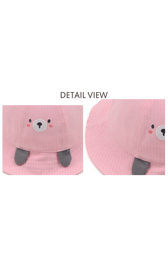 หมวก Bucket หมีน้อยผ้าลายทาง KUKUJI