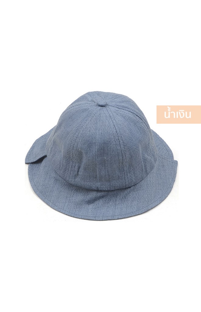 หมวกปีกรอบผ้าฝ้าย ด้านข้างปีกหมวกซ้อนกัน จาก KUKUJI