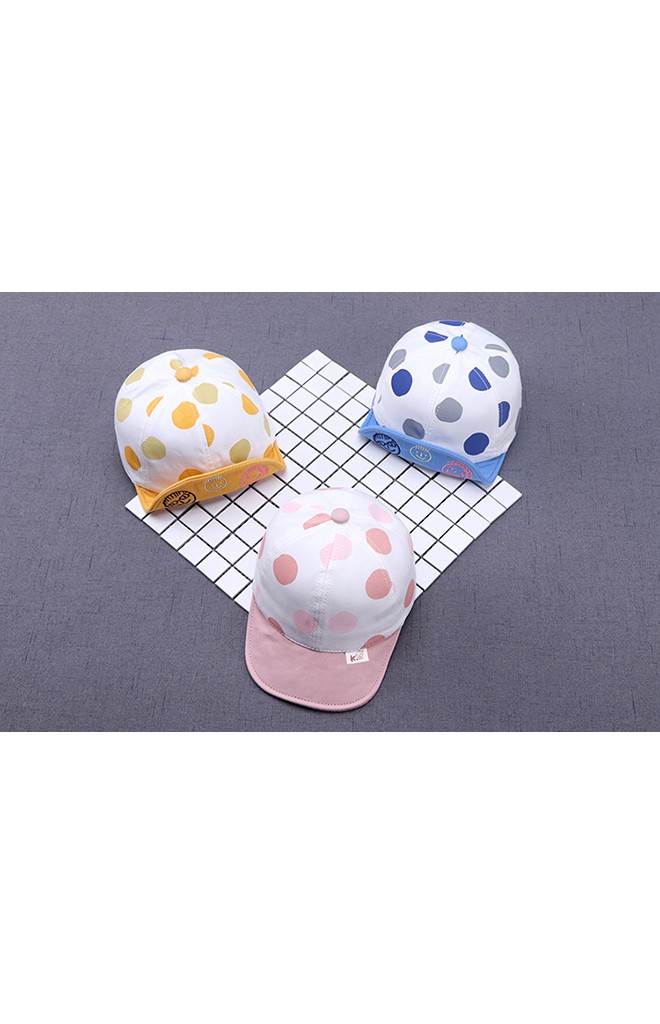 หมวกแก๊ปลายจุด ใต้ปีกหมวกปักการ์ตูนยิ้ม พ่อ แม่ ลูก KUKUJI