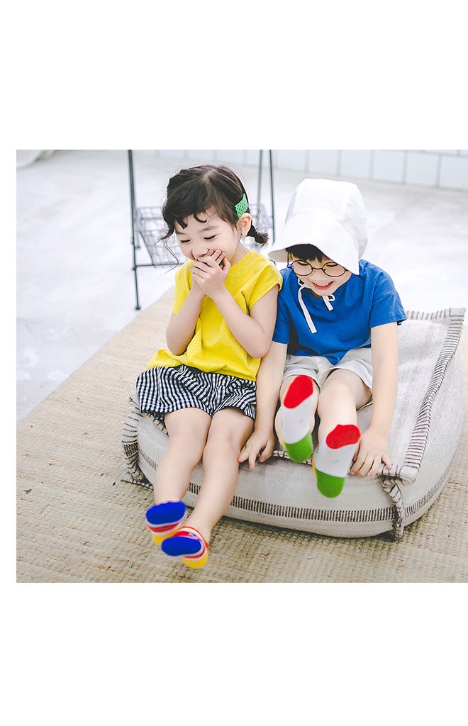 ถุงเท้าเด็กแบบข้อส้นปากตื้นลายท่องเที่ยวทะเล(C069)
