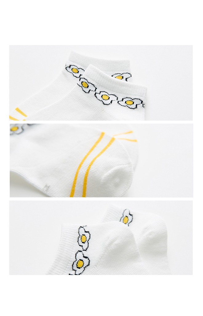 ถุงเท้าเด็กข้อสั้นสีขาวลายขอบน่ารักๆ ไม่มีกันลื่น (C075)