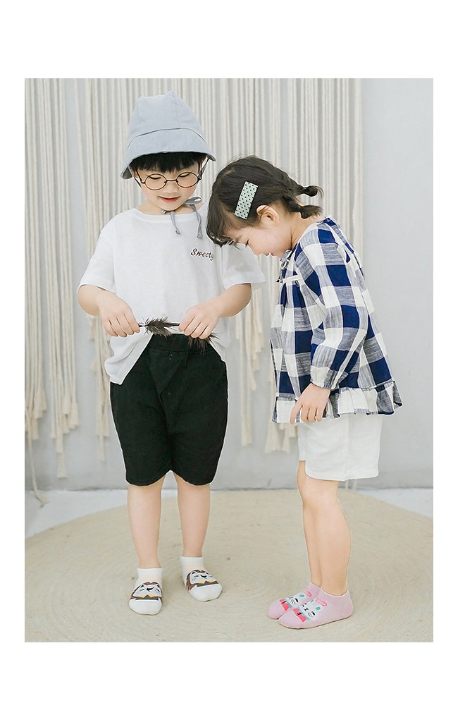 ถุงเท้าเด็กข้อสั้นสีลายสัตว์น้อยน่ารัก ไม่มีกันลื่น (C076)