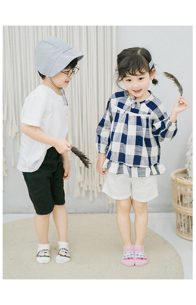 ถุงเท้าเด็กข้อสั้นสีลายสัตว์น้อยน่ารัก ไม่มีกันลื่น (C076)