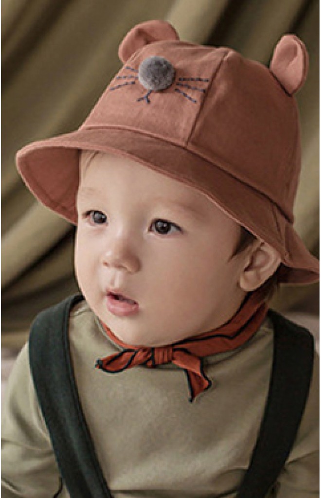 หมวก Bucket แมวน้อย มีสายยืดคล้องใต้คาง KUKUJI หมวก Bucket แมวน้อย มีสายยืดคล้องใต้คาง KUKUJI
