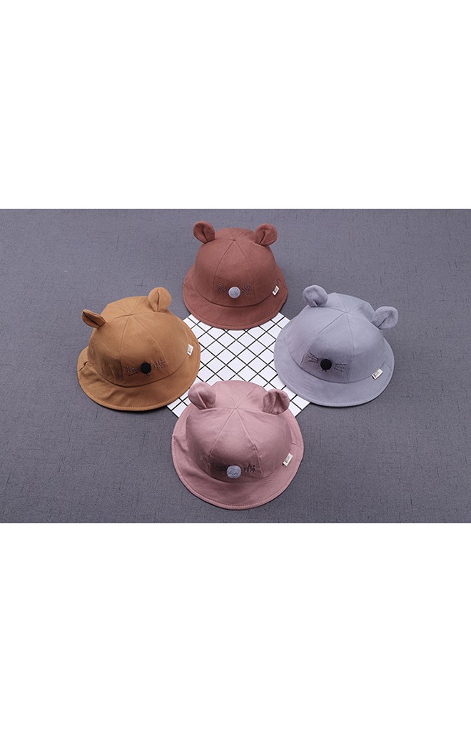 หมวก Bucket แมวน้อย มีสายยืดคล้องใต้คาง KUKUJI