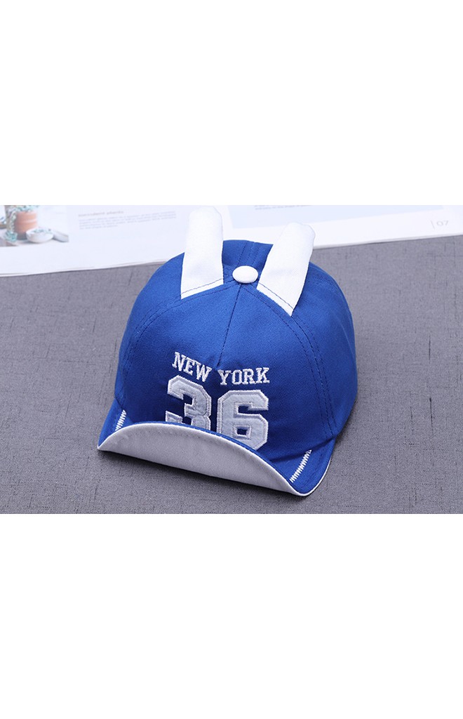 หมวกแก๊ปแต่งหูกระต่าย ปัก NEW YORK 36 ไซส์ 5-12 เดือน