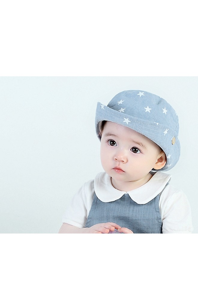 หมวกปีกรอบผ้าฝ้ายลายดาว MiLKY FRiENDS