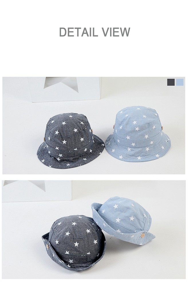 หมวกปีกรอบผ้าฝ้ายลายดาว MiLKY FRiENDS