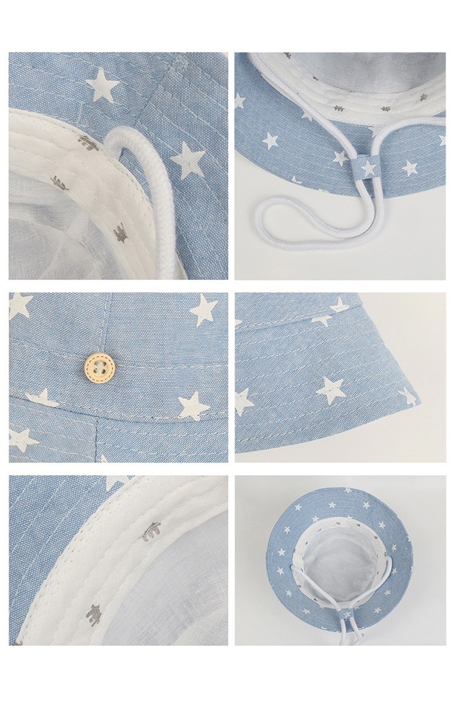 หมวกปีกรอบผ้าฝ้ายลายดาว MiLKY FRiENDS
