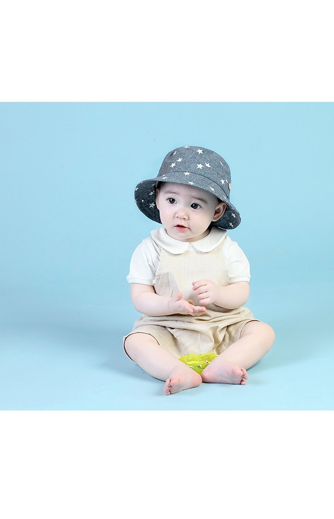 หมวกปีกรอบผ้าฝ้ายลายดาว MiLKY FRiENDS