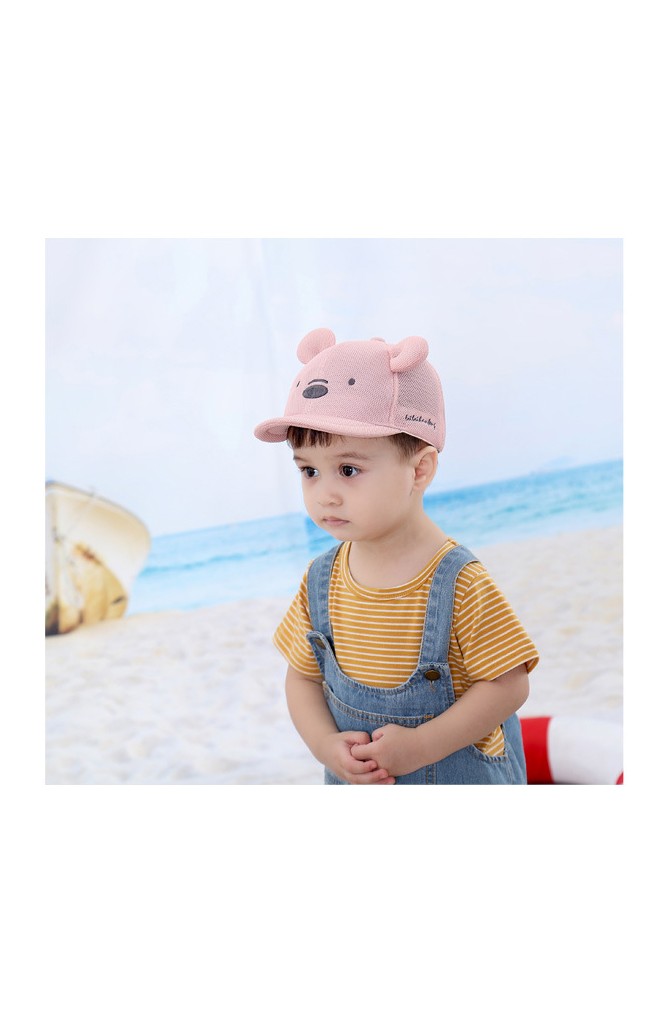 หมวกแก๊ปหมีน้อยผ้าตาข่าย หูนูน