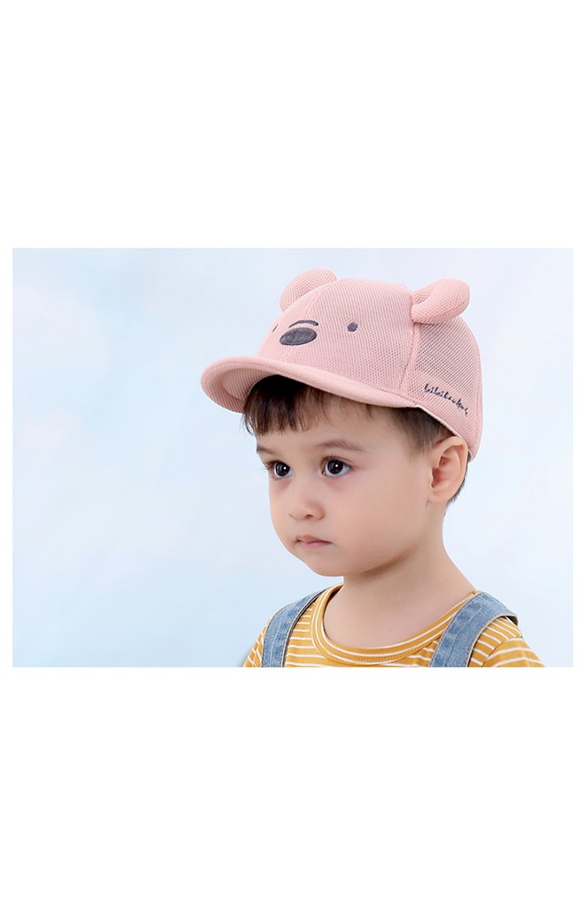 หมวกแก๊ปหมีน้อยผ้าตาข่าย หูนูน
