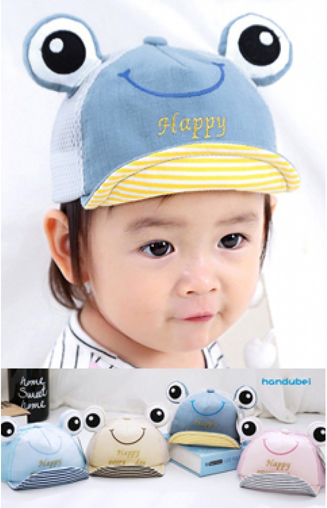 หมวกแก๊ปกบตาโต Happy every day ด้านหลังผ้าตาข่าย หมวกแก๊ปกบตาโต Happy every day ด้านหลังผ้าตาข่าย
